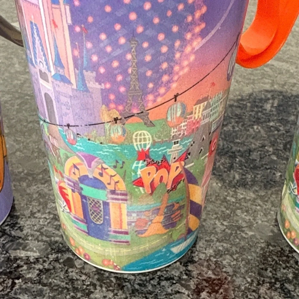 Disney Colorful Travel Mug Set - Blue, Orange, Silver, Purple